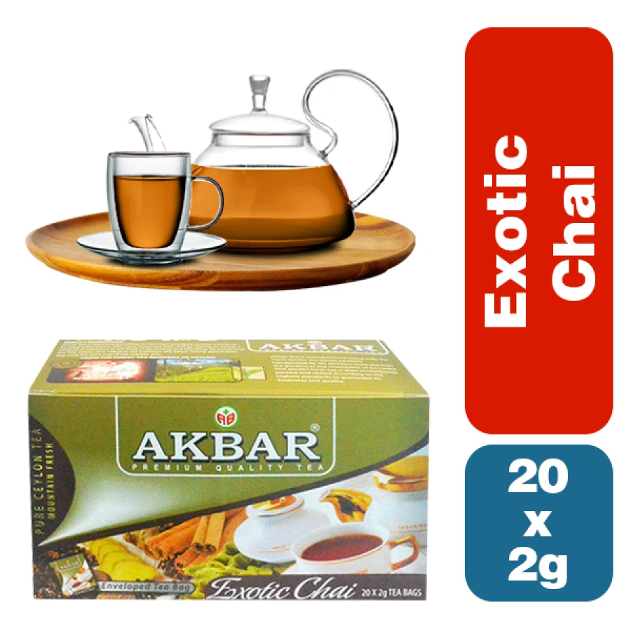 AKBAR EXOTIC CHAI - ( MASALA CHAI ) 20 X 2 g ENV