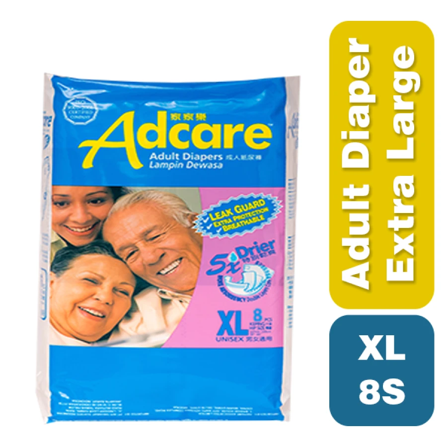 ADCARE ADULT DIAPER LEAK-GUARD 8PAC XL-6S NEW