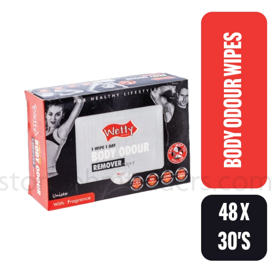 WETTY BODY ODOUR REMOVER WIPES 30'S