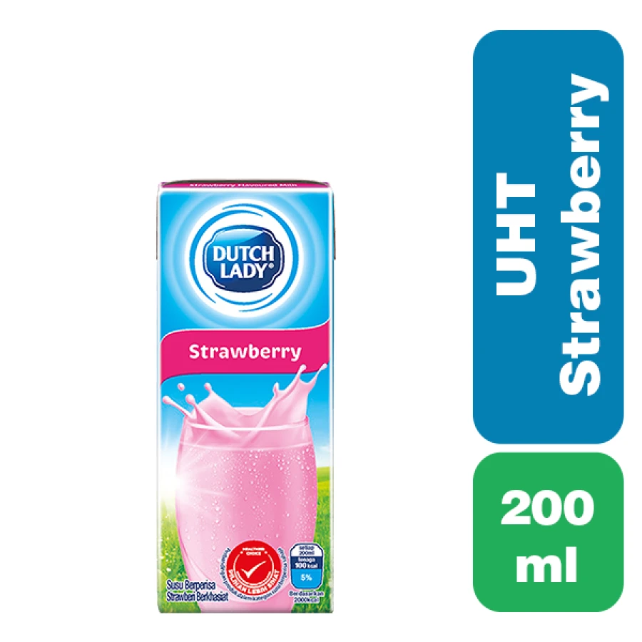 DUTCH LADY UHT MILK 200 ml STRAWBERRY FLAVORED